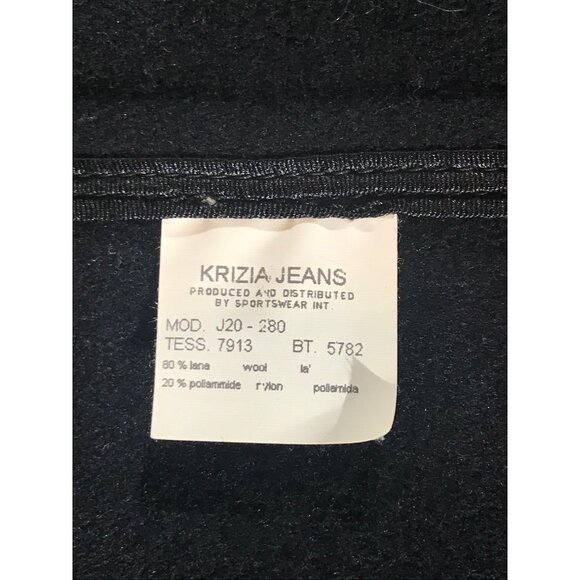 Krizia Jeans Women's Black Wool Blend Zip and Button Chore Jacket Blazer Coat - Picture 3 of 8
